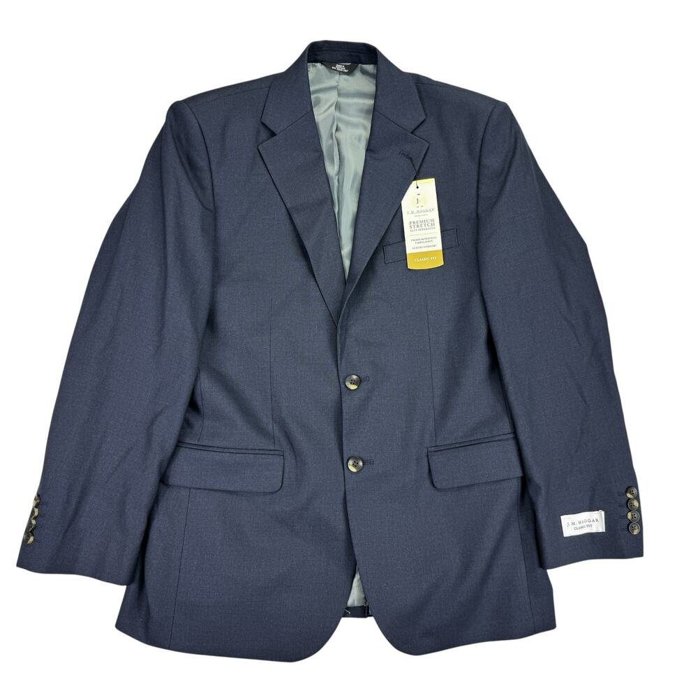 Haggar Mens Premium Stretch Classic Fit Suit Jacket Dark Navy 40R
